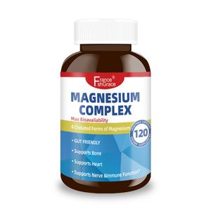 Complément de magnésium complexe GMP pour le sommeil et la santé cardiaque, 120 capsules végétaliennes, capsules de magnésium à absorption élevée - Product Image 1