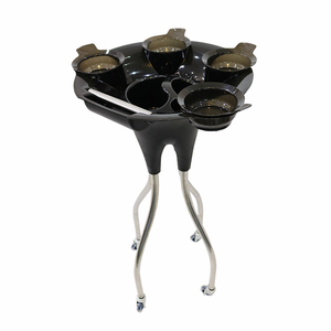 Carrito de Peluquería Moderno con 4 Tazones, Carrito Rodante para Coloración de Cabello, Muebles de Salón de Belleza, Bandeja Rodante, Carrito de Estilismo - Product Image 1
