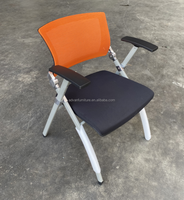Fauteuil de bureau commercial en maille, empilable et pliable, pour salle de réunion, chaise de conférence certifiée ISO, vente en gros