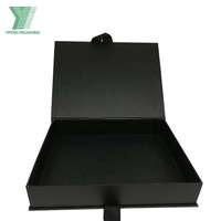 Coffret en papier mat noir, logo personnalisé imprimé, pour bikini, maillot de bain, sous-vêtements, lingerie, boîte-cadeau avec ruban