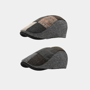 2024 Britische Vintage Twill Tweed Baskenmütze Hut Patchwork Karierte Ivy Cap für Männer Frauen Unisex Erwachsene Casual Sports Herbst Winter - Product Image 2