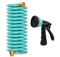 Tuyau d'arrosage rétractable AUTOMAN en caoutchouc, 25 pieds, pulvérisateur 7 fonctions, résistant à la corrosion, anti-UV, haute flexibilité