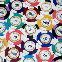 Logo personnalisé 40mm jetons de poker 14g en argile durable composite à surface lisse jetons de jeu pour commande en gros emballage personnalisé ensemble de poker