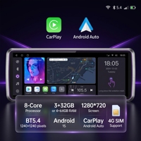 Reproductor de DVD para Auto con Pantalla IPS de 12.3 Pulgadas, CarPlay, Android Auto, Audio, Música y Estéreo para Lexus GX 2005-2011