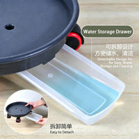 Base ronde en résine épaissie avec plateau d'égouttage, soucoupe à roulettes mobile en plastique pour pot de plante