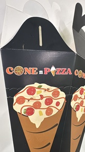Boîte à <span class=keywords><strong>pizza</strong></span> personnalisée en forme de cône, boîte à emporter, boîte en papier portable, logo imprimé, boîte à popcorn et frites, emballage alimentaire résistant à la graisse, boîte jetable - Product Image 4