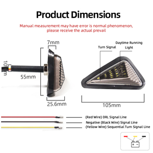 Luz LED Triangular Universal con Intermitentes Integrados para Modificación de Motocicletas - Product Image 2