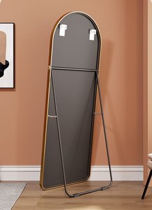 Miroir sur pied luxueux à cadre arqué |   Miroir sur mesure en gros avec cadre doré/noir, <span class=keywords><strong>verre</strong></span> trempé pour chambre à coucher et salon - Product Image 4