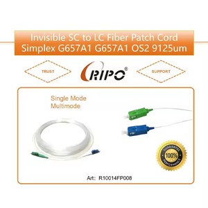 สายแพทช์ไฟเบอร์ SC TO LC Simplex ที่มองไม่เห็น | G657A1 OS2ที่ไม่รู้สึก9 125UM สำหรับสายไฟเบอร์ FTTH และในร่ม - Product Image 4