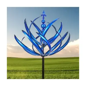 Garden Decorative Windmill Unique Metal Removable Durable Reflective Art Craft Harlow Wind Spinner Rotator