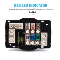 Boîtier de distribution de fusibles robuste à 3 circuits avec mise à la terre pour audio de voiture, camping-cars, bateaux, porte-fusibles mini ANL avec LED rouge