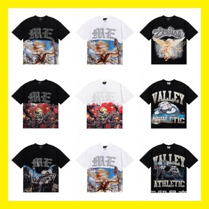 חולצות טי לגברים עם שרוולים קצרים, צווארון עגול, גזרה מרובעת, מבד כותנה מסורקת, נושמות, עם הדפס מצויר ואבני חן, בסגנון וינטג' וסטריט-וור. - Product Image 2