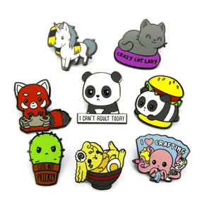 Broche personalizado promocional, Pin de solapa con bisagras de Metal, esmalte suave a granel