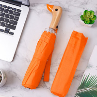 Cadre durable 3 pliant automatique bon parapluie coupe-vent à tête de canard