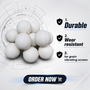 Bolas <span class=keywords><strong>de</strong></span> Goma Blancas <span class=keywords><strong>de</strong></span> 25 mm para Prevenir Obstrucciones en la Limpieza <span class=keywords><strong>de</strong></span> Tamices Vibratorios para Granos y <span class=keywords><strong>Semillas</strong></span> - Product Image 1