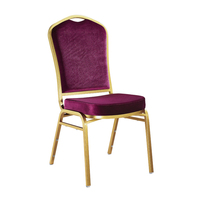 Chaises de décoration de fête, chaises de salle à manger de luxe en acier inoxydable, empilables, avec dossier et assise rembourrés, chaises de banquet pour hôtel et mariage