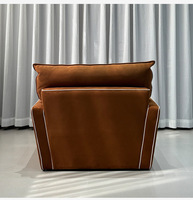 Fauteuil italien rotatif en PU Canapé simple moderne pour la maison et l'hôtel pour la chambre à coucher et le salon Style minimaliste