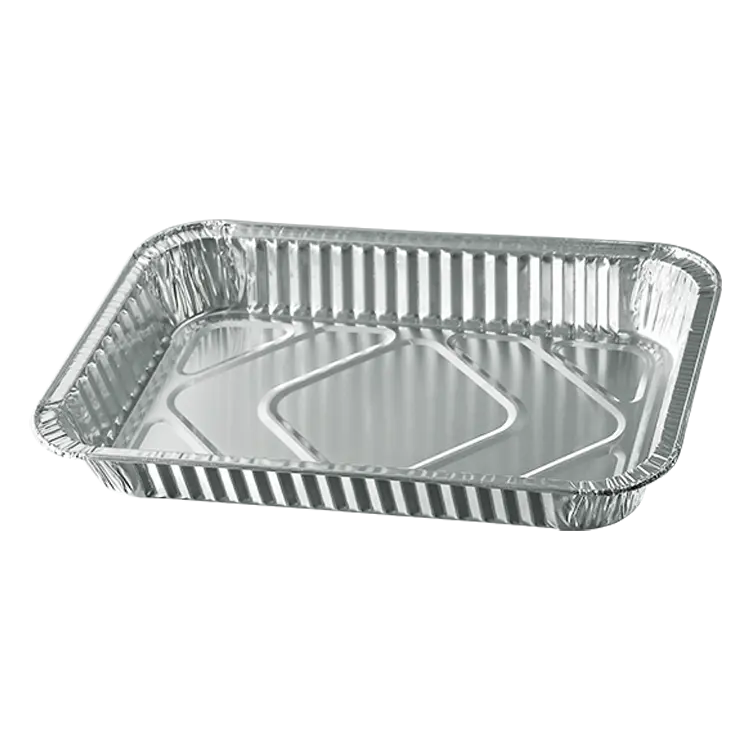 Bandeja retangular para churrasco, recipiente descartável de folha de alumínio para catering/cozimento/torrar, amostra grátis de 2350ml