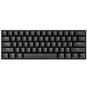 คีย์บอร์ดเกมมิ่งแบบกลไก RGB แบบกำหนดเอง OEM รูปแบบภาษารัสเซียและไทย TKL ปุ่มกดแบบถอดเปลี่ยนได้ 60 สวิตช์ สวิตช์สีแดง แบบมีสาย TK61 แบบกำหนดเอง - Product Image 1