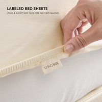 Parure de lit moderne en soie lyocell végétalienne Draps de lit ajustés et plats Tailles King et Super King pour l'été