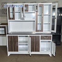 Meuble de cuisine multifonctionnel en acier à six portes, unité de rangement pour la maison, salle à manger, étagère de cuisine en métal, armoire