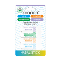 Bâton nasal de relaxation quotidienne naturelle de marque privée de quatre packs Bâton nasal portable d'huile essentielle pour une respiration facile