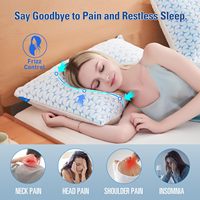 Oreiller cervical orthopédique en mousse à mémoire de forme et gel déchiqueté, soutien et soin du cou, vente en gros