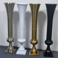 Centre de table romantique de luxe en verre doré avec support floral pour événements de mariage, livraison rapide