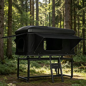 Tente de toit rigide universelle en ABS, tente de camping sur le toit, tente de toit droite de luxe pour voiture avec échelle - Product Image 1