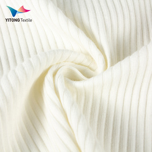Vente en gros 260 gsm tissu tricot côtelé coton tissu spandex 91% coton 9% tissu spandex pour t-shirt vêtements - Product Image 2