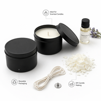 Boîtes en métal rondes vides multi-tailles sans soudure avec couvercle pour bougies, contenants de stockage de cire de 2oz, 3oz, 4oz, 6oz, 8oz, 12oz