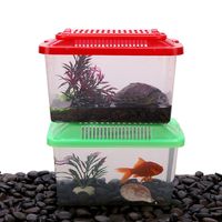 Aquarium Portable en plastique Transparent pour voyage Design respirant petit Aquarium pour tortues et poissons de compagnie