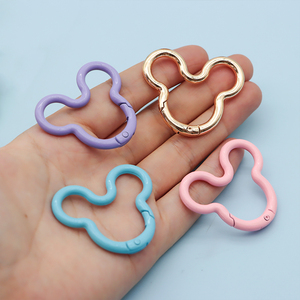 Phụ kiện chính nối Keychain hình dạng vòng chìa khóa sáng tạo phim hoạt hình đầy màu sắc kim loại chia vòng chìa khóa thép chia Nhẫn - Product Image 2
