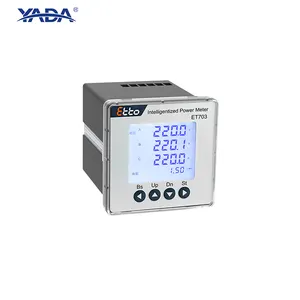 YADA ET903/ET703 3 Phase CE Certificate Digital Multi-function Meter 400V RS485 Modbus LCD Display Panel Mounted 92*92