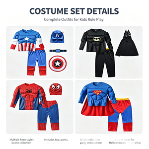 Costume di Halloween per Bambini, Captain America, Spider-Man, <span class=keywords><strong>Batman</strong></span>, <span class=keywords><strong>Superman</strong></span>, Outfit Muscolare Diviso ODM - Product Image 1