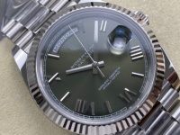 Montre de qualité supérieure, étanche, mécanique, 228-236, 40 mm, ARF Factory, acier 904L, mouvement VR3255, cadran gris date, montre présidentielle