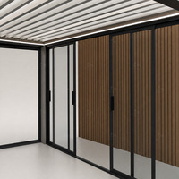 Porte coulissante en aluminium à double vitrage à rupture de pont thermique, cadre étroit, étanche, de style européen moderne, pour