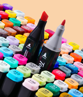 Marqueurs à huile à double pointe GF Wholesale Square Barrel dans un sac en tissu, 24/36/60 couleurs au choix, ensemble de stylos aquarelle de qualité supérieure pour l'art et l'artisanat