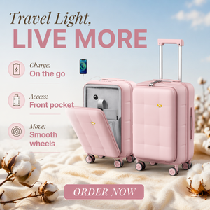 20-Inch Ultra-Light <strong>PC</strong> Luggage Large Capacity Modern Trolley Bag Carry-On Trolley Case with Stylish Design - Product Image 1