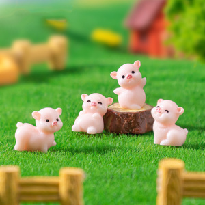 Figurines et ornements miniatures en résine en forme de cochon pour aquarium, paysage miniature, plante en pot, maison de poupée, cachette, décoration de gâteau - Product Image 3