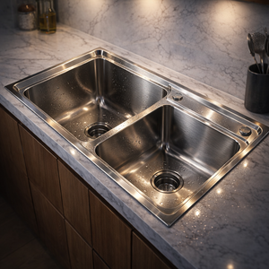 Fregadero de cocina de alta calidad Modelo 6839 Leimanxi, SUS304, acero inoxidable, artesanía, trefilado de alambre elástico, fregadero fregado mate esmerilado - Product Image 1