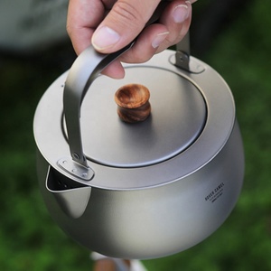 Accessoires de voyage, bouilloire en titane pour le camping, bouilloire à thé et à café d'extérieur, <span class=keywords><strong>vaisselle</strong></span>, pot, fournitures, plats de tourisme, équipement de cuisine pour la <span class=keywords><strong>randonnée</strong></span> - Product Image 2