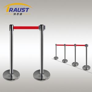 Poste de Barrera de Control de Multitudes de Concreto Rosa con Cuerda Trenzada de Terciopelo Negro y Dorado, de Acero Inoxidable Marino, para Hotel, 2 Piezas, Venta al por Mayor - Product Image 3