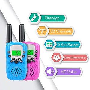 Walkie Walki Talki ชุดวิทยุสื่อสารสำหรับเด็ก,วิทยุสื่อสาร2ทางวิทยุของเล่นสำหรับเด็กระยะไกล6 KMs พร้อมไฟฉาย LCD Backlit ของเล่น - Product Image 4