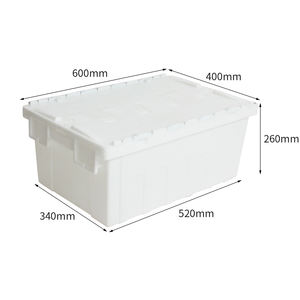 Boîte solide en plastique blanc hygiénique 600*400*260mm, caisse ventilée, stockage de fruits et légumes, empilable, recyclable, <span class=keywords><strong>poisson</strong></span>, aquatique - Product Image 1