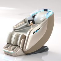 Nuevo Sillón de Masaje 3D L61 con Detalles en Dorado, Luz Ambiental LED, Cuero Premium para Hogar, Hotel, SPA, OEM, ODM, Pedidos al por Mayor