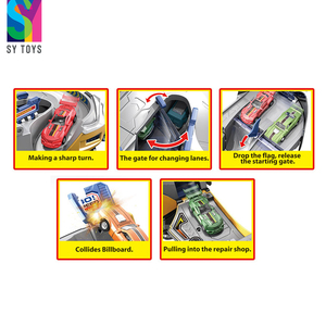 SY TOYS 2 en 1 Casque de transformation multifonctionnel Nouveau jeu de <span class=keywords><strong>garage</strong></span> de stationnement pour voitures pour garçons, avec <span class=keywords><strong>rangement</strong></span> pour véhicules, en métal et plastique - Product Image 5