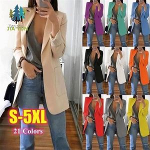 Blazer da donna taglie forti primaverile autunnale con risvolto e tasche, cappotto casual elegante - Product Image 2