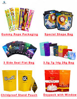 Sachet d'emballage pour bonbons gélifiés, résistant aux enfants, en aluminium avec fermeture éclair, pochette de 3,5 g, emballage plastique personnalisé anti-odeur, sac en Mylar