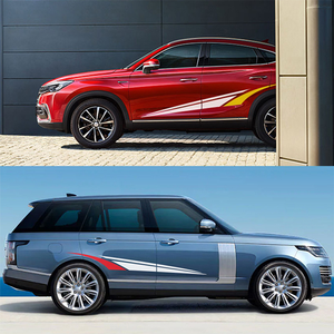 150*25CM voiture autocollants jupes latérales rayure corps vinyle Film décalcomanie Wrap voiture course bricolage décoration autocollants - Product Image 3